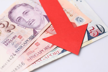 Value of the Singapore dollar falling