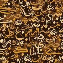 Colorful seamless pattern ornament Arabic calligraphy of text Eid Mubarak concept for muslim community festival Eid Al Fitr(Eid Mubarak)(Translation: thank god) - 95609653