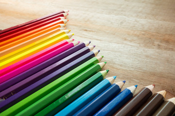 Obraz premium coloured pencil on the wood floor