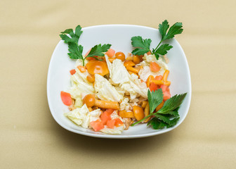 Vegetables mushrooms salad