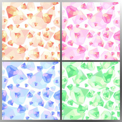 Set of four-colored diamond patterns