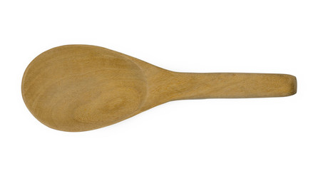 Wooden ladle on the white background
