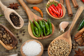 Various spices and seasonings