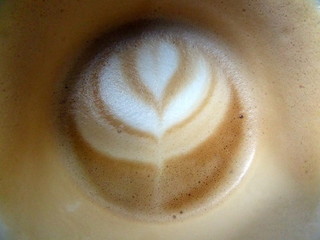 Tempting morning coffee with a beautiful pattern