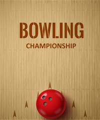 bowling realistic theme  Editable vector  - obrazy, fototapety, plakaty