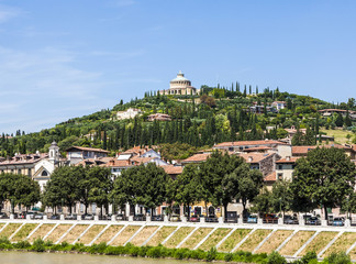 Sanctuary of the Madonna of Lourde, Verona, Italy on a hill