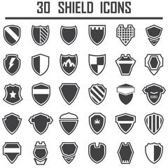 Shield icons set.