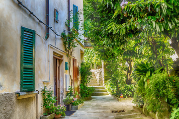 Obraz premium alley in hill village in Italy