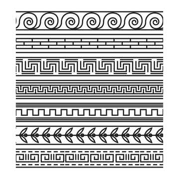 Seamless greek pattern set