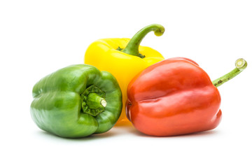 bell peppers on white background