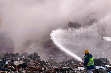 Demolition of buildings in urban