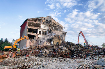 Fototapeta premium Demolition of buildings in urban