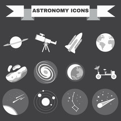 Naklejka premium Astronomy Icons Set