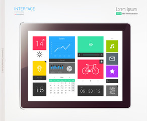 Tablet with interface template.