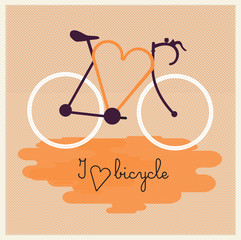 Vector bicycle silhouette with graphic message.