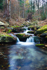 Fototapeta premium Small creek Ponikly in mountains Jeseniky