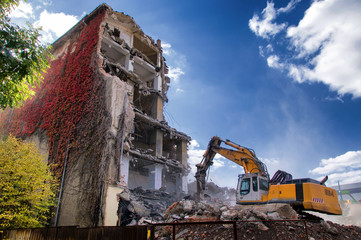 Demolition of buildings in urban