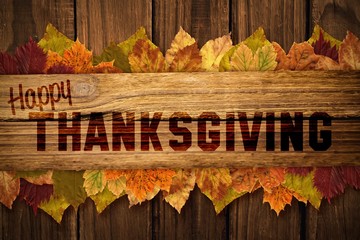 Obraz premium Composite image of happy thanksgiving