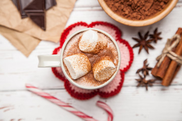 Cocoa drink with marshmallows