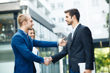 Business people handshake outdoor