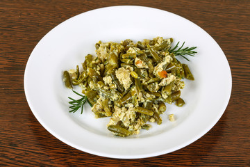 Roast green beans with egg