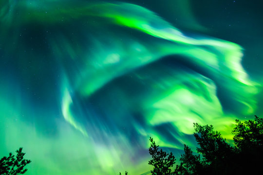 Northern lights (Aurora borealis) in the sky