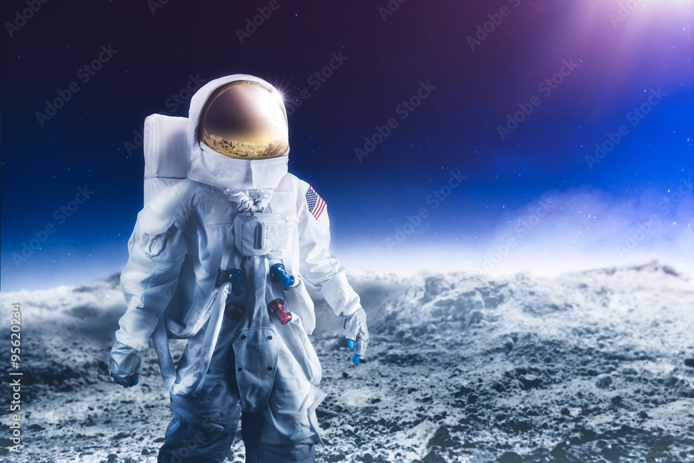 Canvas Prints astronaut walking on the moon