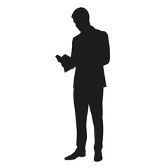 Man reading a book. Vector silhouette