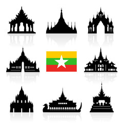 Myanmar Travel Landmarks.