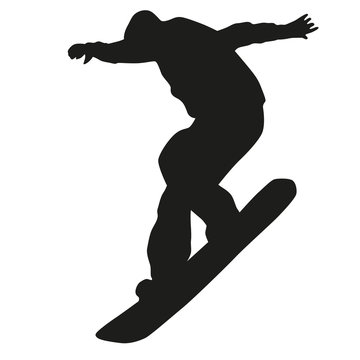 Snowboarder silhouette. Vector athlete