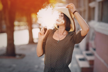 Girl with E-cigarette
