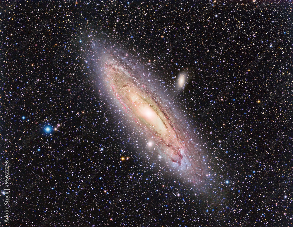 Wall mural m31 andromeda galaxy imaged with a telescope and a scientific ccd camera