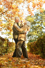 Couple having fun in park