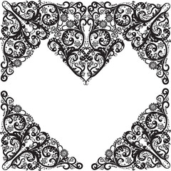 Obraz na płótnie Canvas heart shape decorated frame isolated on white
