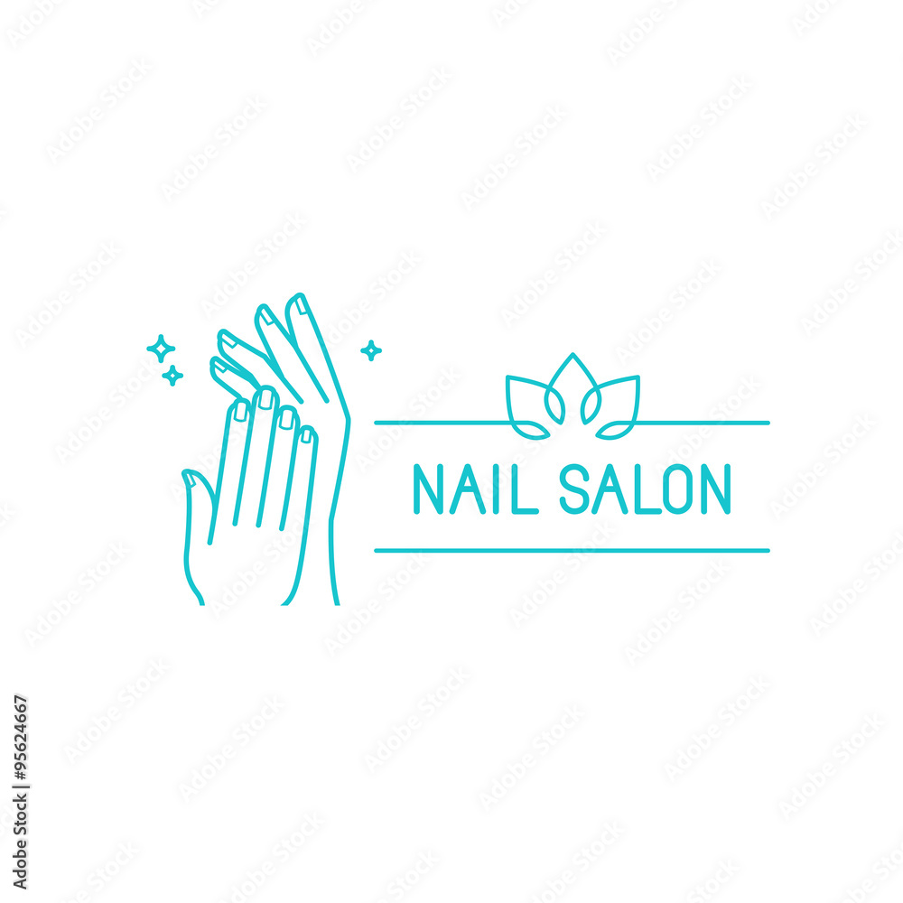 Poster Vector loog design template in trendy linear style