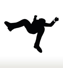 silhouette of businessman falling