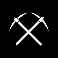 The pick icon. Pickax symbol. Flat