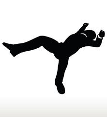 silhouette of businessman falling