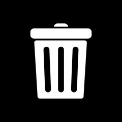 The trashcan icon. Dustbin symbol. Flat
