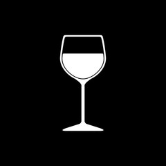 The wineglass icon. Goblet symbol. Flat
