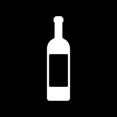 The wine icon. Bottle symbol. Flat