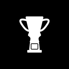 The trophy cup icon. Champion symbol. Flat