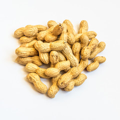 Dried peanuts in closeup