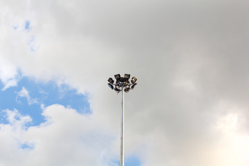 Street lamp in the clound sky