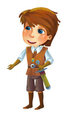 Fairytale cartoon character - prince - illustration for the children