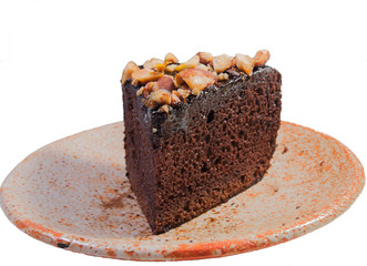 Chocolate cake with cashew nut