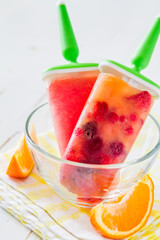 Fruit juice ice pops