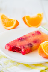 Fruit juice ice pops
