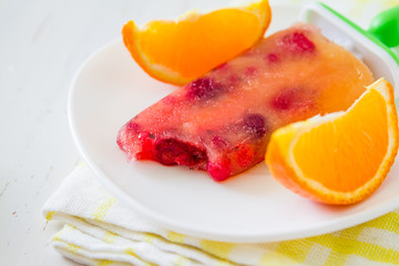 Fruit juice ice pops