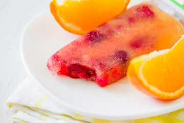 Fruit juice ice pops